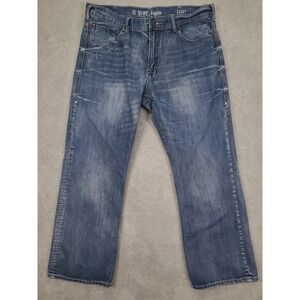 B Tuff Jeans Casey Womens Relaxed Straight Leg Medium Wash Denim Blue 38X32